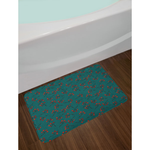 East Urban Home Whimsical Teal Bath Rug Wayfair